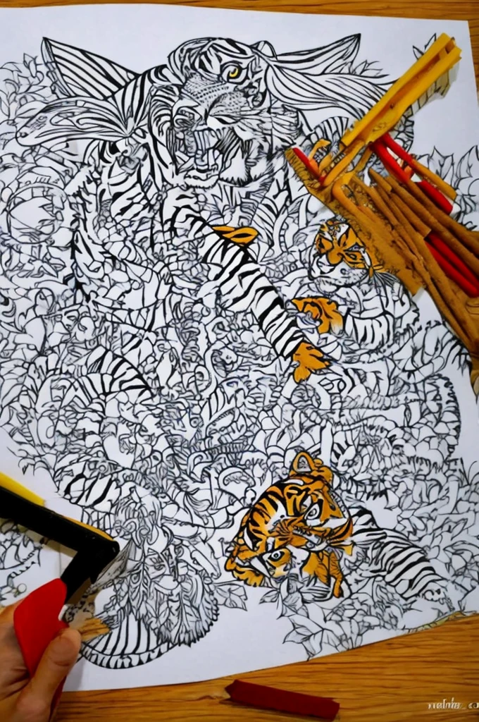 Draw a monster possessing a tiger，Butterfly，Characteristics of penguins