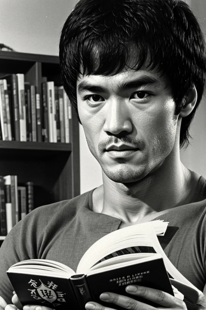 Bruce Lee reading books