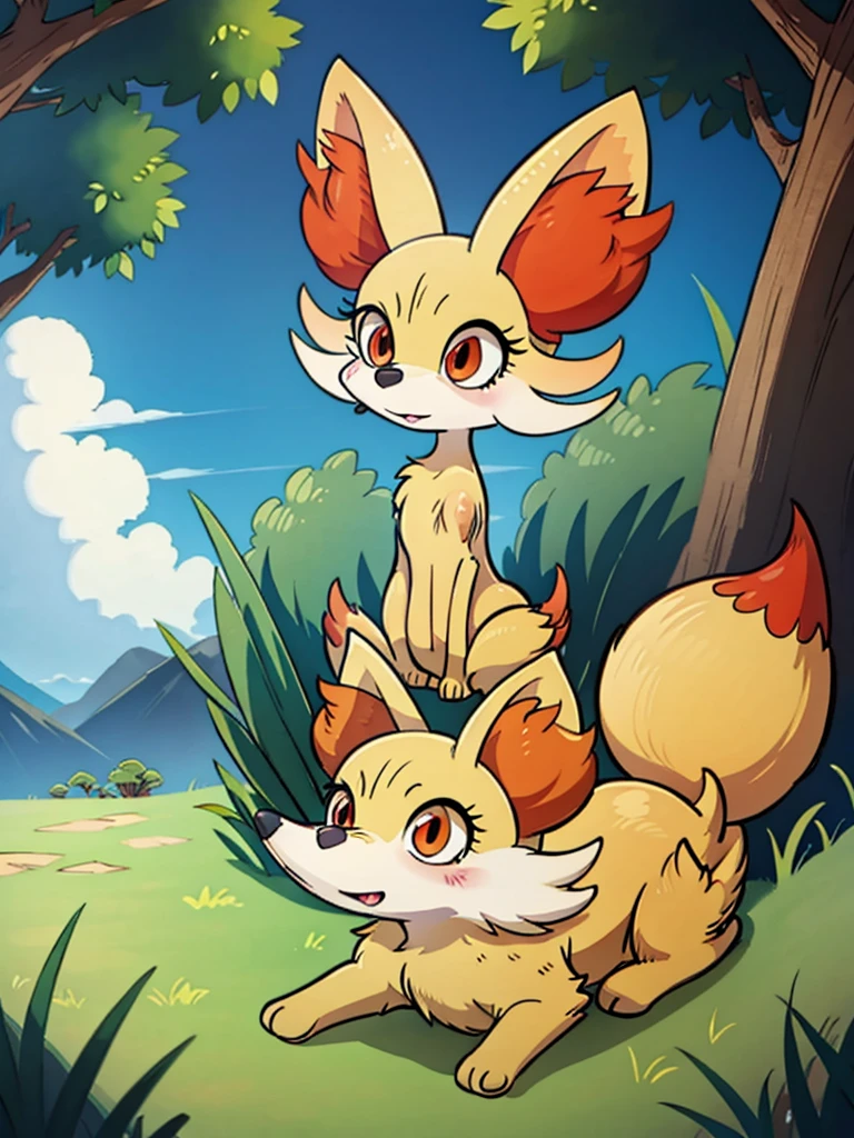 fennekin,grass