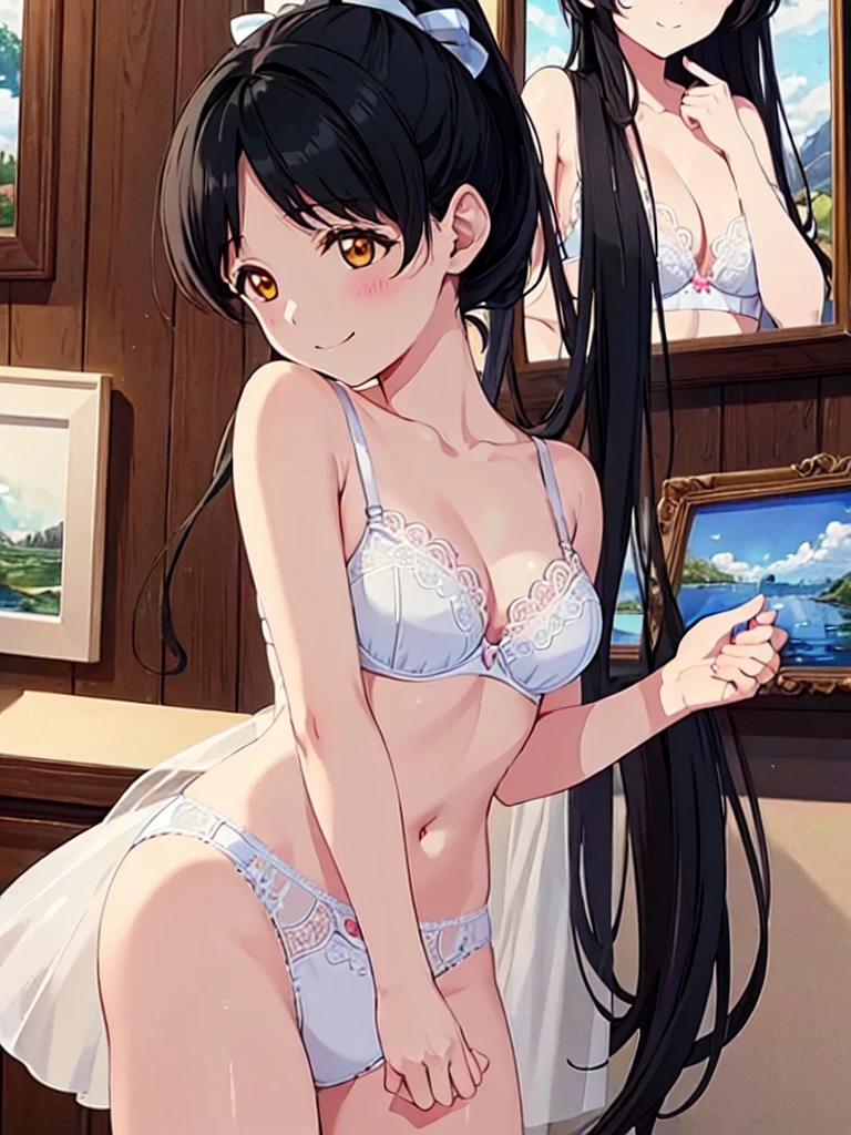 Kirisaki Chitoge, Onodera Kosaki, 2girls, agarre de, Brazos desnudos, hombros desnudos, Black bra, cabello rubio, sonrojarse, bien, brown hair, Disparo de vaquero, desde un lado, mano en la mejilla de otro, mano en la cara de otro, tenencia, besar, Intimate Wear, Cabello largo, minifalda, Varias chicas, Sujetador rosa, pelo corto, Fondo simple, falda, muslosaltos, ropa interior, Yuri, (NSFW:1.5)