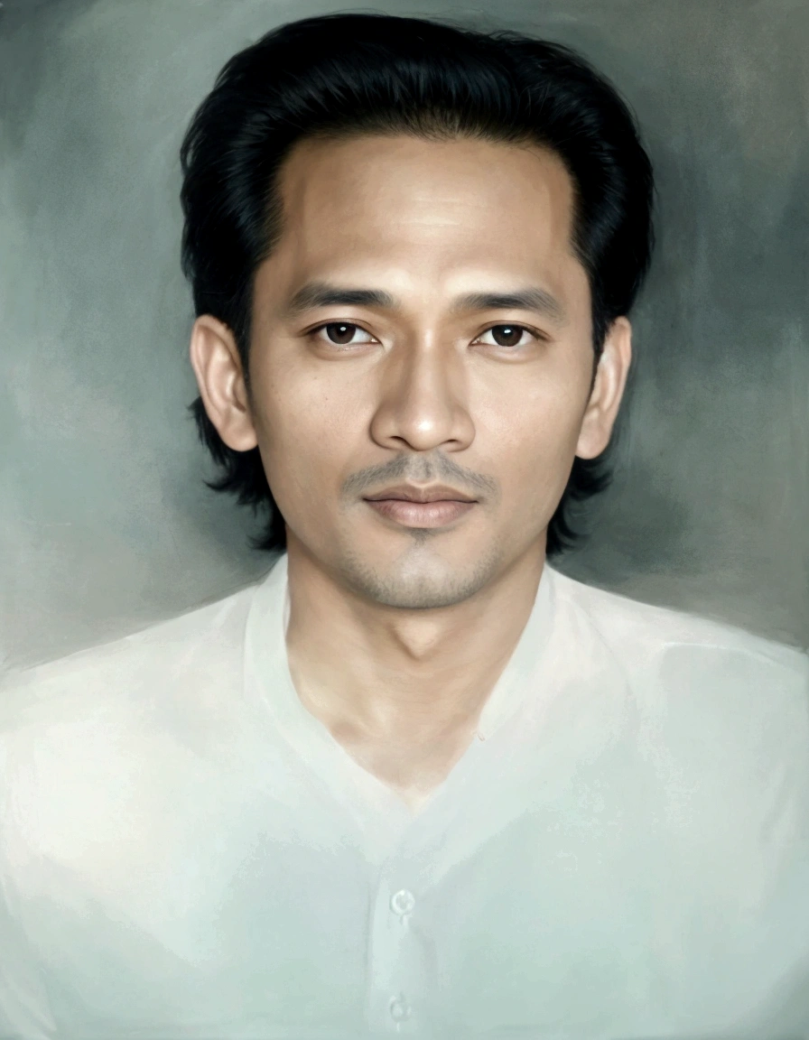 there is a man that is posing for a picture in a picture, a photo of a man, potrait, ramil sunga, photo of a man, shirt white, jose miguel roman frances, mohamed chahin, around protrait, 4 0 years old man, thawan duchanee, full protrait, raden saleh, portait image