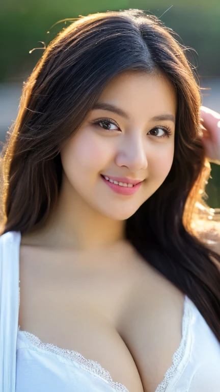 best quality, masterpiece, illustration, an extremely delicate and beautiful, extremely detailed ,CG ,unity ,8k wallpaper, Amazing, finely detail, masterpiece, best quality, official art, extremely detailed CG unity 8k wallpaper, absurdres, incredibly absurdres, huge filesize, ultra-detailed, highres, extremely detailed, beautiful detailed girl, ((detailed face, perfect face)), (extremely detailed eyes), ((looking at viewer)), (real person, photograph), ((cute, 1 girl, 22 yo, solo)), (Asian woman with gigantic saggy breasts in white silk shirt, smiling, long black straight hair), huge breasts, natural breasts, light brown Skin, Perfect Portrait, Bokeh Effect, Look at Viewer, light make-up, wet body, Armpit, Perfect Eye, Perfect Hand, Perfect Finger, ((exposed loose cleavage)), ((adorable:1.2)), ((masterpiece:1.1)), ((bokeh:1.2)), (dynamic seducing pose), seductive smile, flirting eyes, Night view. ((Full shot)). 20d, solo, photo-realistic:1.37, ((full body shot)), ((full body)), taniaayusiregar.