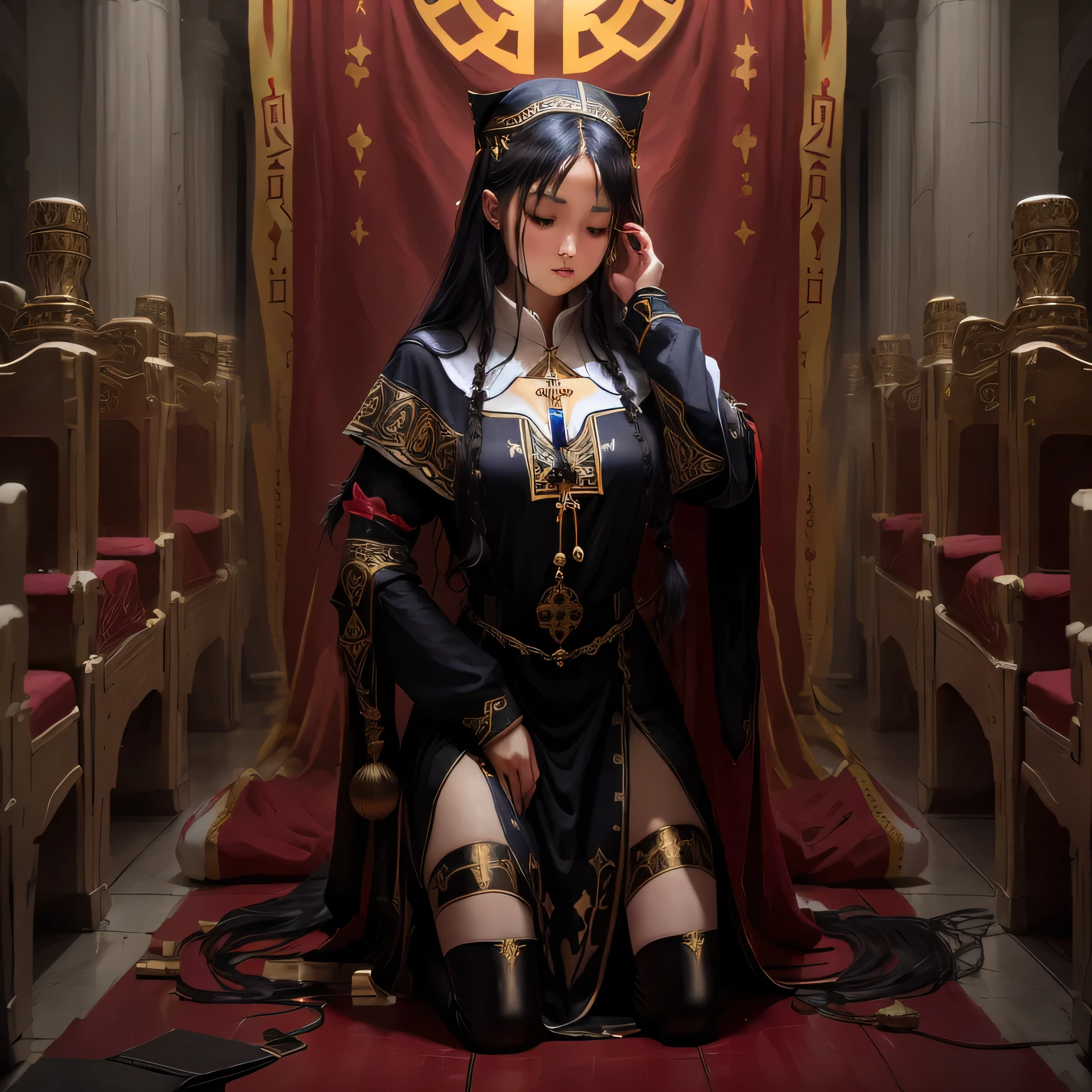 priestess on floor