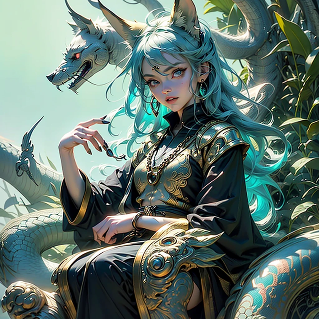 generate a sitting down with unique pose upto high angle view image of detailed photo hyperrealistic 8bit cubbism pixel detailed mysterious pink demonic fox, badass with intricate golden engrave symbols with anime artstyle fiery eyes a elongated tattered green divinal robe with cursive marking , doing a unique pose in a background full of details a ancient temple , filled with moss and eerie waterfall , with gigantic post using , super refined details clear clarity , high definition , unreal engine in super hd , high definition 32k resolution