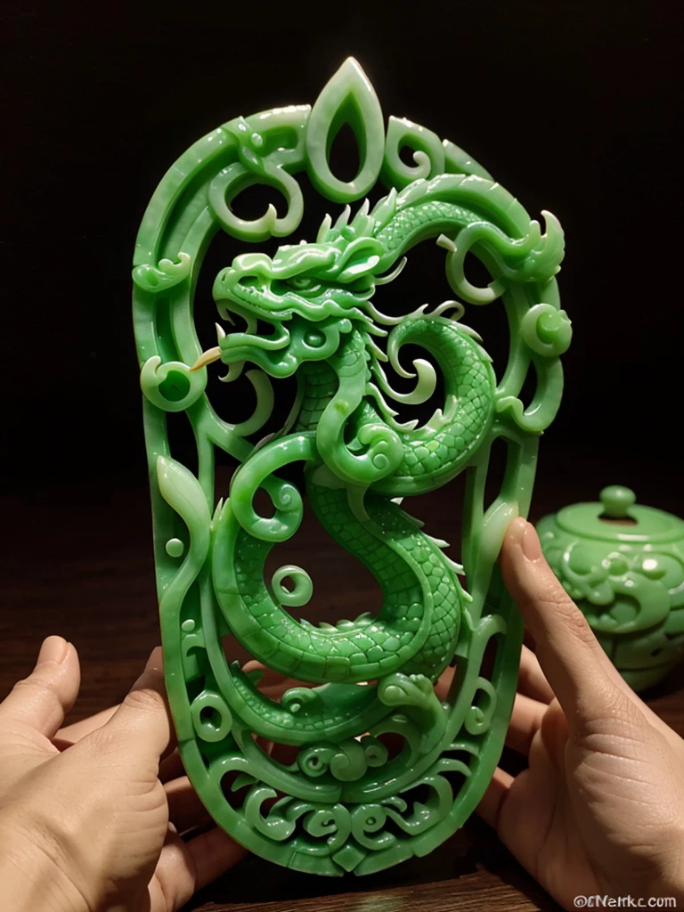 Chinese dragon jade carving