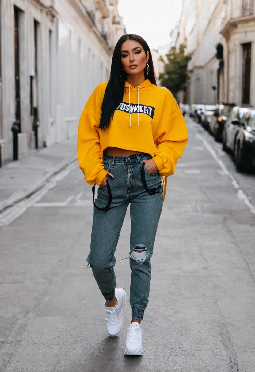 woman walking, roupas streetwear
