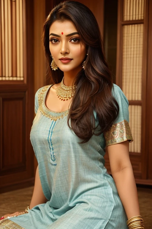 A Indian religious beautiful girl
Wearing kurti paijama
Eyes are like sushmitha sen nose is like Madhuri Dixit and lips are like sushmitha sen
Breast size 34