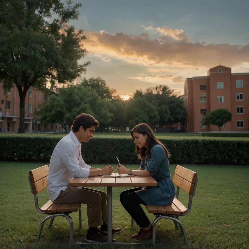 Creating an animated video about Ana and Carlo's sad love story sounds like a beautiful project. Here are some suggestions for images or scenes you could use for different parts of the story:
1. **Introduction Scene**:
- A college campus with students walking around.
- Ana and Carlo meeting at a campus event.
- Images of Ana reading a book and Carlo working on a laptop.
2. **Developing Relationship**:
- Ana and Carlo studying together in a library.
- Walking hand in hand through a park.
- Sharing a meal at a cozy café.
- Carlo surprising Ana with a handwritten poem.
3. **Dreaming About the Future**:
- Ana and Carlo sitting on a bench, talking and laughing.
- A dreamy sequence of a wedding, a home, and children playing.
- A sunset scene with Ana resting her head on Carlo's shoulder.
4. **Ana’s Diagnosis**:
- Ana looking worried in a doctor's office.
- Carlo holding Ana's hand while she lies in a hospital bed.
- Medical equipment and hospital scenes.
5. **Carlo's Efforts to Save Ana**:
- Carlo organizing a fundraiser or speaking at an event.
- Carlo and Ana meeting with various doctors.
- Carlo sitting by Ana’s bedside, looking hopeful yet worried.
6. **Ana’s Condition Worsens**:
- Ana looking more frail, but Carlo still by her side.
- A nighttime hospital scene with Carlo holding Ana’s hand.
- A tearful goodbye scene with Ana whispering to Carlo.
7. **After Ana's Passing**:
- Carlo sitting alone in Ana’s hospital room.
- A funeral scene with Carlo looking at Ana’s photo.
- Carlo finding Ana’s old poems or diary.
8. **Carlo Moving Forward**:
- Carlo graduating from college, holding his diploma.
- Carlo traveling to different beautiful locations (e.g., mountains, beaches, cityscapes).
- Carlo living his life, but with occasional glimpses of memories with Ana (e.g., looking at their old photos).
9. **Conclusion**:
- Carlo at a sunset, reminiscing about Ana.
- A montage of their hap