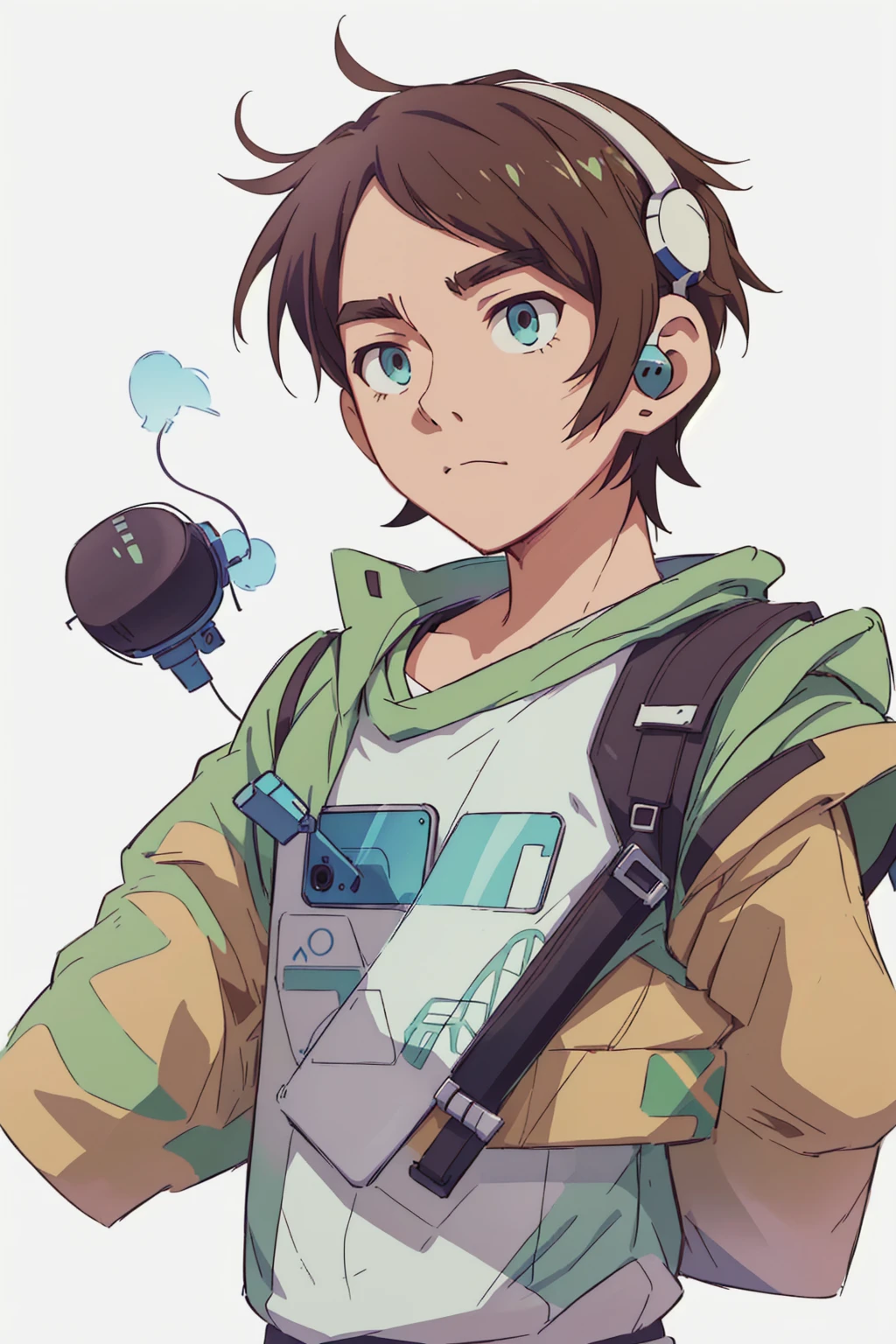 anime boy with headphones and a cell phone, makoto shinkai ( apex legends ), as an anime character, young anime man, anime style character, anime character, in an anime style, makoto, male anime character, high quality anime artstyle, makoto shinkai style, anime moe artstyle, male anime style, makoto shinkai art style