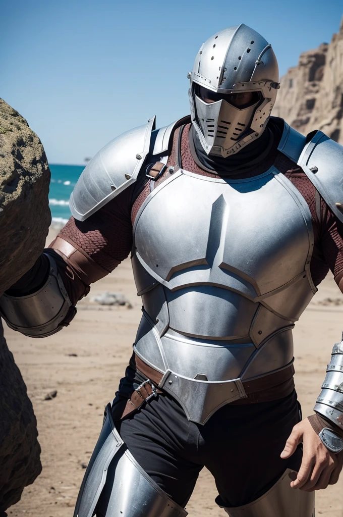 Make a picture of the rock in armor