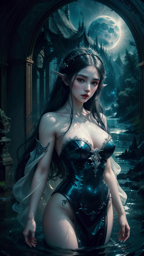 a naked woman standing next to a body of water, gothic fantasy art, by Lü Ji, in lowbrow style, female dwarven woman, in a style of hyperrealism, the glow of the moonlight, pale fair skin, chinese princess, her iridescent membranes, john stephens, utopia art, babes

a nude woman standing in a body of water, in the style of tom bagshaw, centered in a frame, vampire nun, in a contemporary art gallery, award winning 4k photography, wonbin lee, pale white skin, old master painting, moonlit background, woman with long black hair, masterpiece, best quality, (masterpiece), (best quality: 1.4), (ultra high resolution: 1.2), (hyper-realistic: 1.4), (photorealistic: 1.2) , a woman standing by a body of water, gothic fantasy art, in a hyperrealism style, the glow of moonlight, light pale skin, viking princess, her iridescent membranes, john stephens, utopia art,  full body art of an anime woman, portrait of a beautiful vampire, by Wang Wu, hyper-realistic, voluptuous and exciting dollhouse, normal human ears, skin wet with water, vestido transparentel, senos pequeños, full body, cuerpo completo 