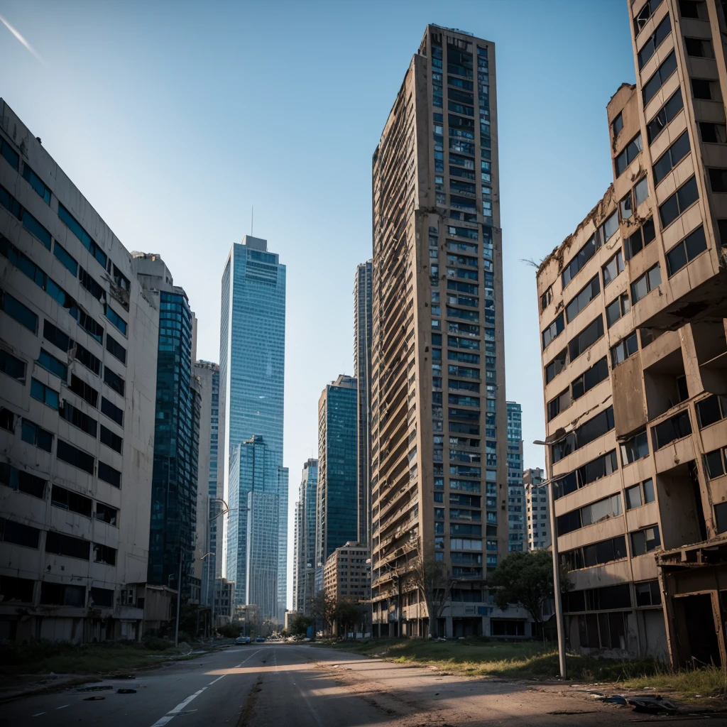 Abandoned high-rise buildings，Savage，Glowing UFO