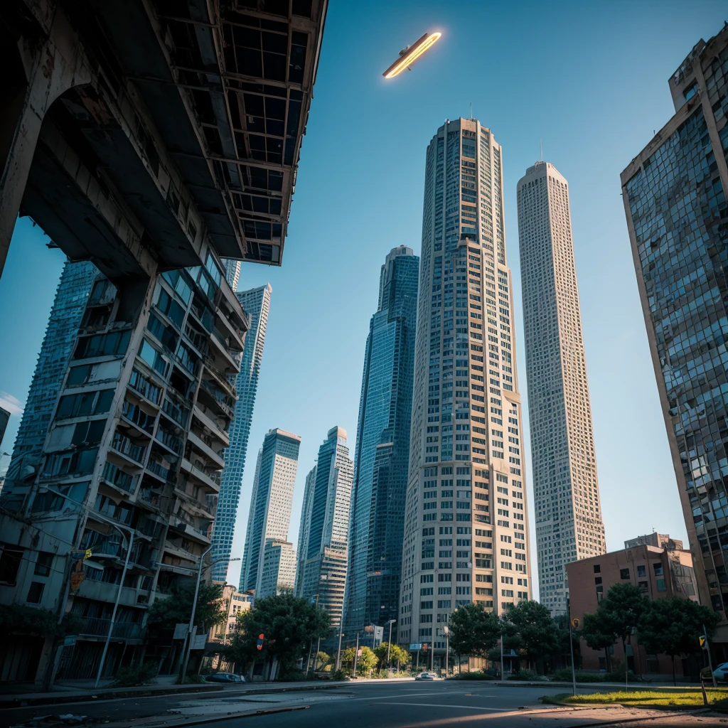 Abandoned high-rise buildings,Savage,Glowing UFO