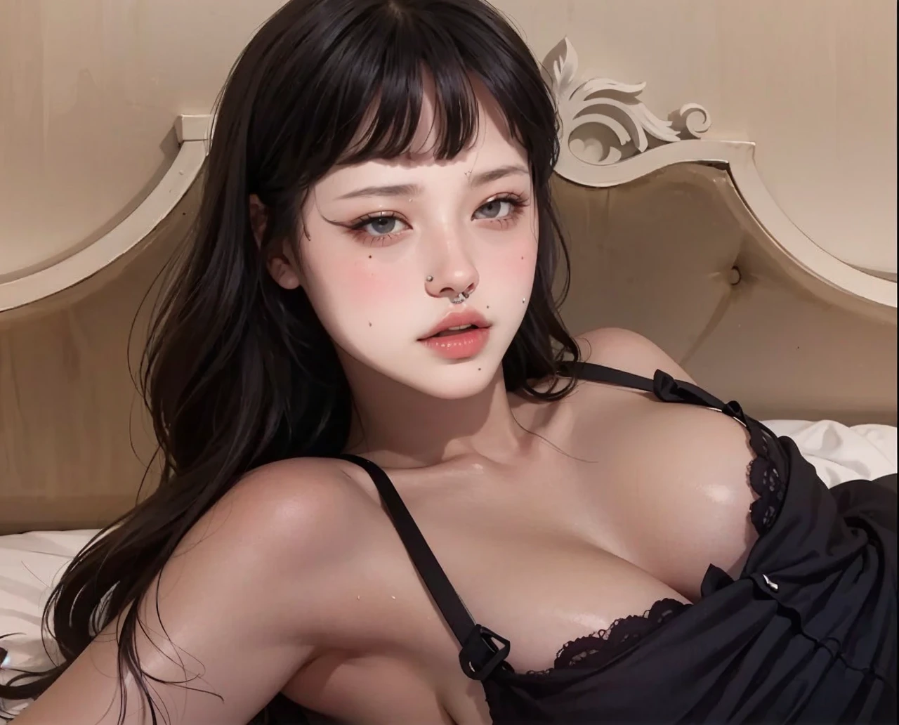 Beautiful detailed skin, Detailed body, beautiful detailed hair, pechos gigantes, piel palida