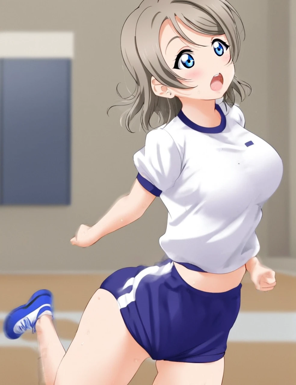 nsfw:1.5,(((Perfect Anatomy, Anatomically correct, Very detailedな肌))), 1 girl, Japanese, high School girl, Shiny skin, Observe the audience, ((From above)), Beautiful Hair, Beautiful Face, Beautiful details, (short hair:1.1, Bobcut:1.2), Dark blonde hair:1, blue eyes, , Mole under the eye, Beautiful clavicle, Beautiful body, Beautiful breasts, Big Breasts:0.5, Beautiful thighs, Beautiful legs, Camel Toe, (((Blue Sleeveless Cheerleader:1.2))), ((Thigh-high boots)), Removable sleeve, Captivating thighs, ((Embarrassing, Scared, sad, tears, cry, Half-open mouth)), Kneeling、(((Leaning forward), Take off, Pull on white panties、Pulling down her panties)), (Beautiful views), summer, School, locker room, 8k, highest quality, Masterpiece​:1.2, Very detailed), (Realistic), Beautiful illustrations, Natural light, whole body,((showing off nipples:1.5))、Crouch、Bukkake、Ejaculating on the face、((handjob:1.2、2penis:1.2))