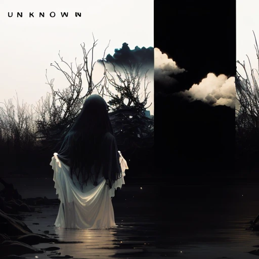 there is a woman standing in the water with a sky background, unknown artstyle, unknown location, unknown space, purpose unknown, into the unknown, unknown, unknown title, artstyleunknown, unkown year, sorrow, drowned, breakdown, album art cover, creepy!!, cover art, art concept for a book cover, run down, dark fantasy of the unknown