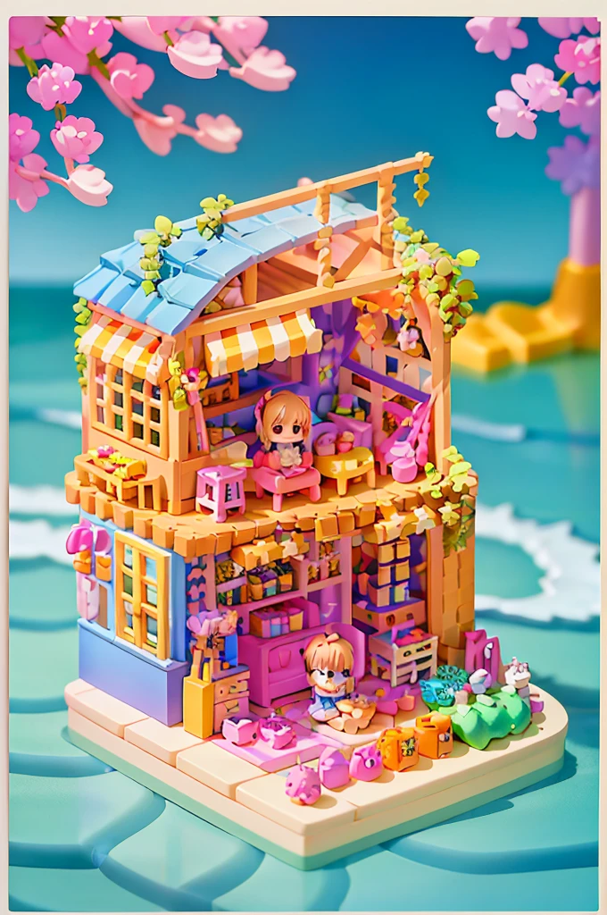 (masterpiece, best quality, ultra detailed, hyper realistic, photo), delicate pattern, detailed background,
super fine concept art,
LITTLE HOUSE, cute, 3d, chibi, toys, ocean,
1girl, solo, smile,
background bokeh, dim natural lighting, shallow depth of field,