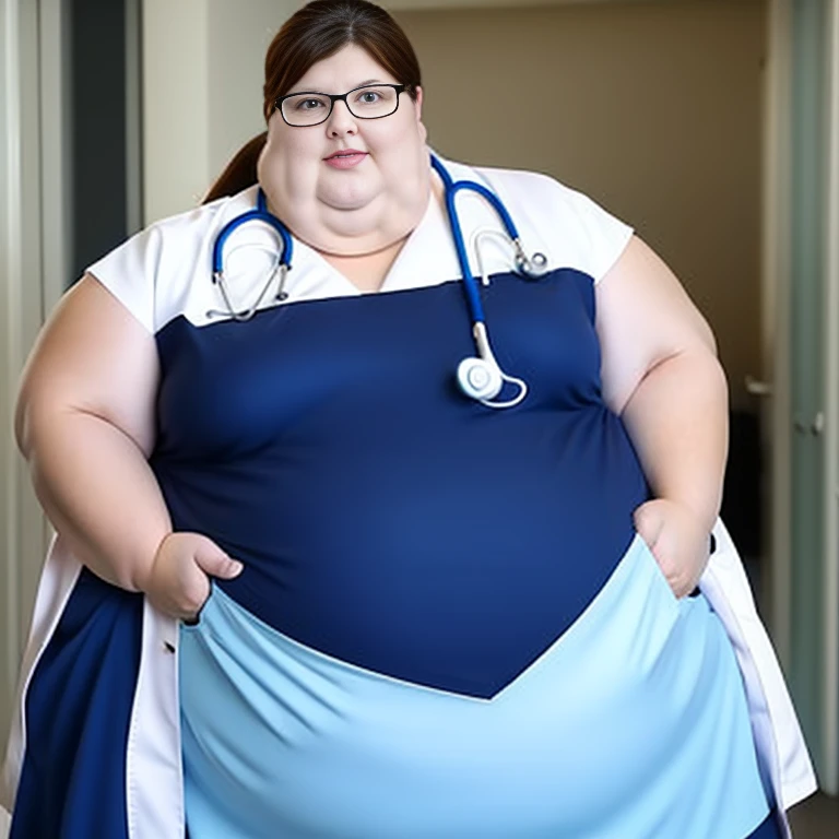 Extremely obese female doctor