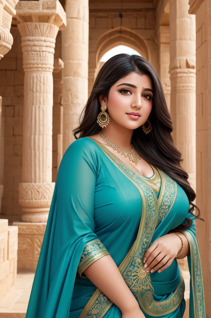 1 Heavenly beautiful and goddess beauty cute and sweet looking face Arabian woman in Hagar Qim Temple, Malta, Heavenly beautiful Overweight, Heavenly beautiful Extremely fat, Heavenly beautiful and attractive Chubby figure , Heavenly beautiful looking and eye catching luxury style traditional Indian saree , reaching out, Heavenly beautiful Arabian woman, 16k, High resolution, masterpiece, highest quality, fine skin, outside view, Realistic Photograph, close up figure view