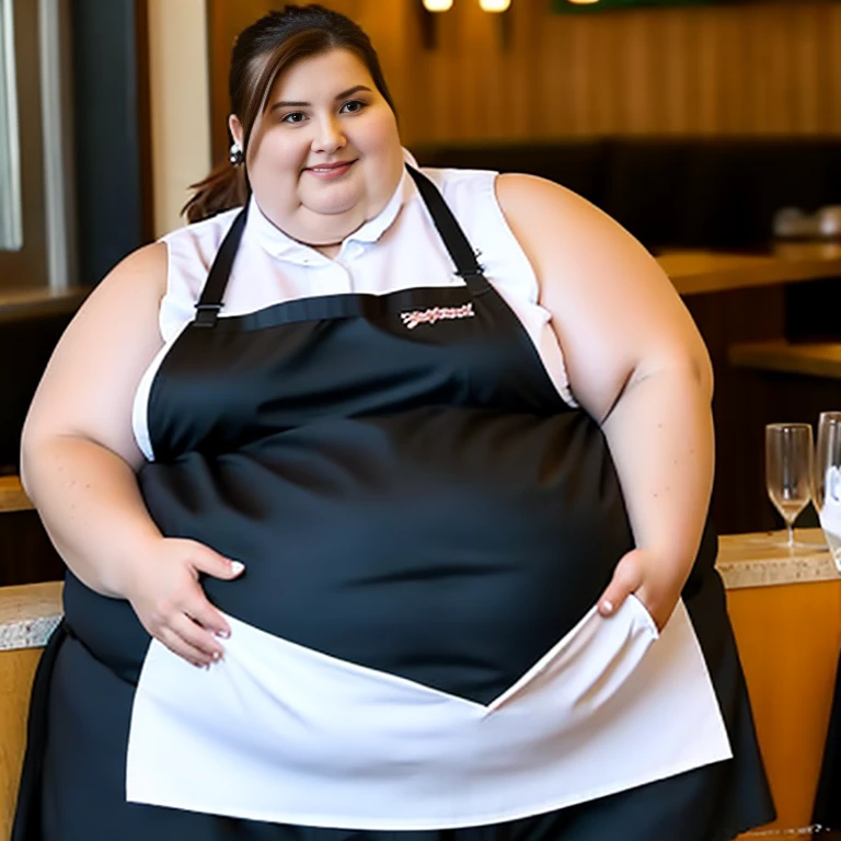 Extremely obese female waitress