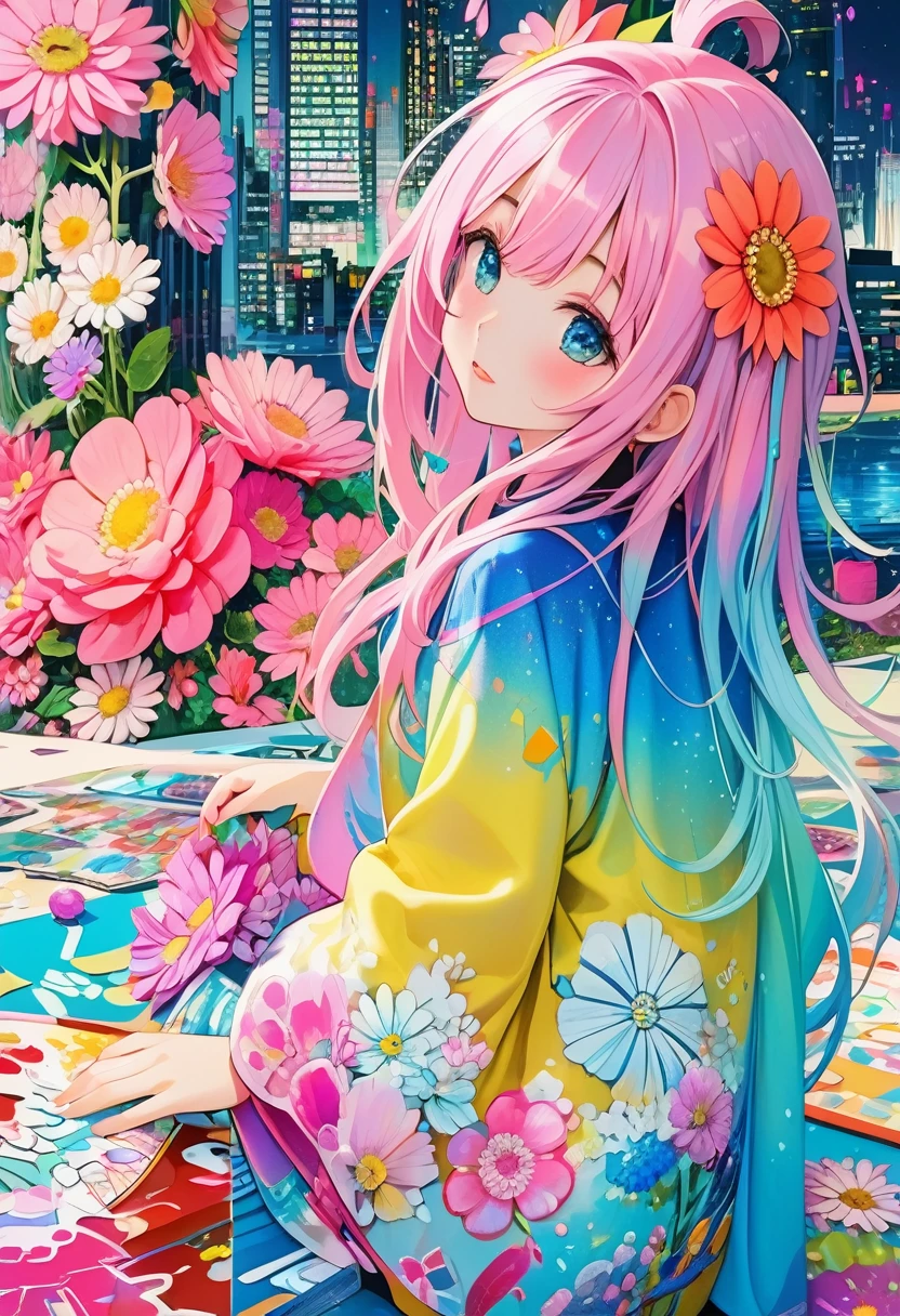 (Absurd, High resolution, Super detailed), (One girl:1.3), Twin tails, Purple Hair, break , Glitch Art, Digital Distortion, Pixelated Fragments, Data Corruption, Colorful Noise, Visual clutter, contemporary aesthetics break , Enamel Art, Glass-like surface, Vibrant colors, Glossy finish, Reflective Texture, Richly pigmented, fluid forms break , Ethnic Style, Traditional attire, Vivid patterns, Handmade textiles, Cultural Motifs, Beaded Jewelry, Artisan handmade accessories