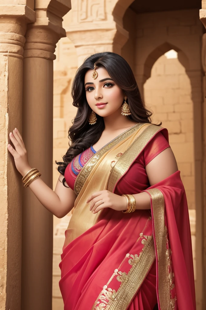 1 Heavenly beautiful and goddess beauty cute and sweet looking face Arabian woman in Hagar Qim Temple, Malta, Heavenly beautiful Overweight, Heavenly beautiful Extremely fat, Heavenly beautiful and attractive Chubby figure , Heavenly beautiful looking and eye catching luxury style traditional Indian saree , reaching out, Heavenly beautiful Arabian woman, 16k, High resolution, masterpiece, highest quality, fine skin, outside view, Realistic Photograph, close up figure view