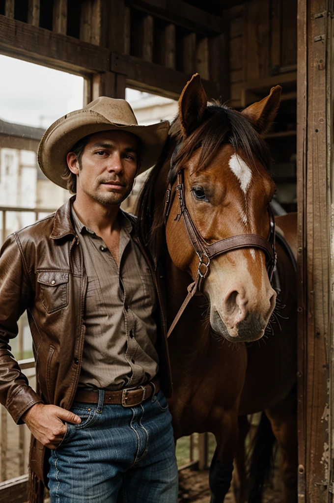 a cowboy with his horse