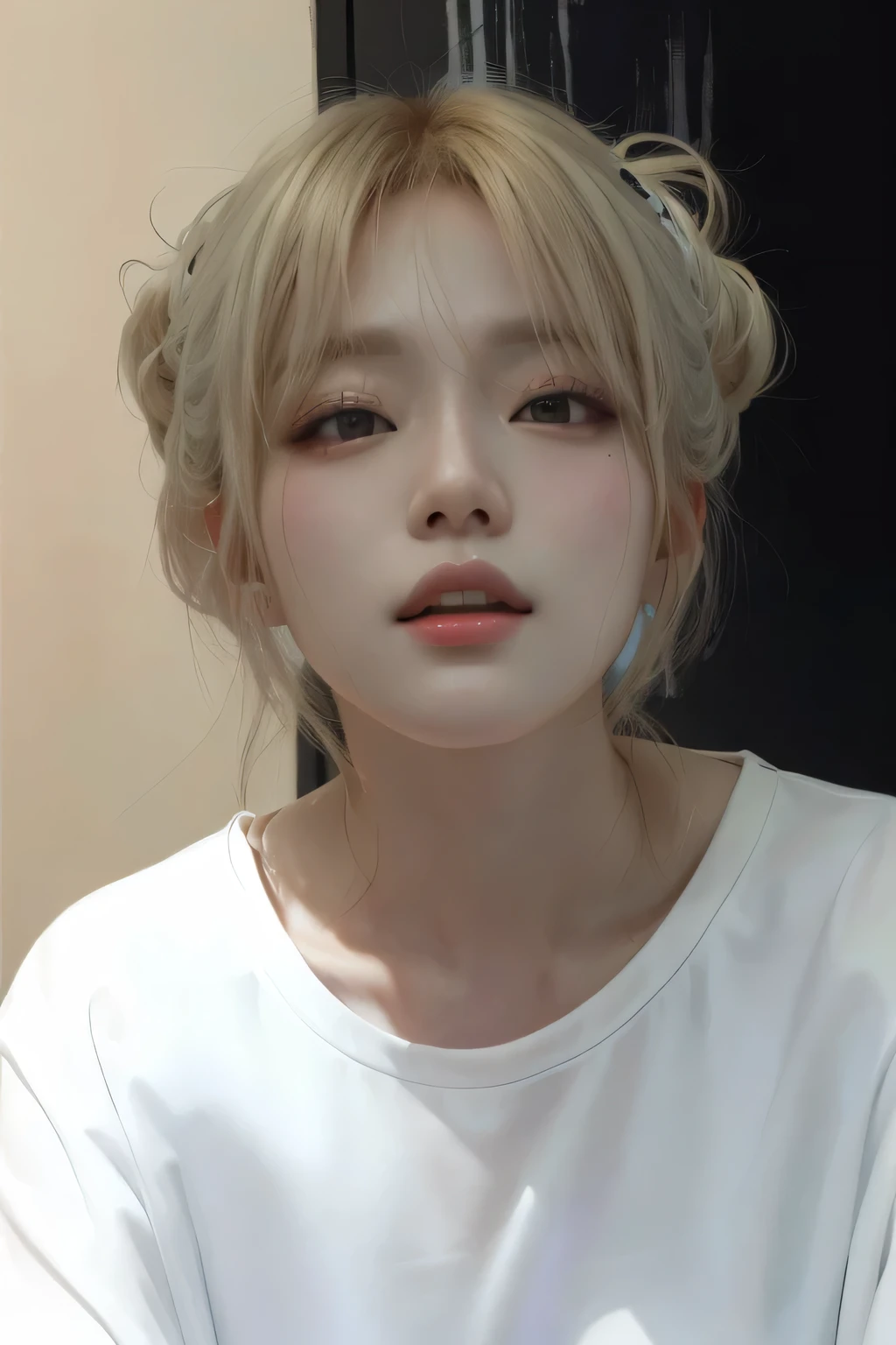 panting image of a woman in a white shirt and a white shirt, kpop idol portrait, inspired by jeonseok lee, inspired by Yanjun Cheng, made with anime painter studio, # 1 digital painting of all time, #1 digital painting of all time, [ digitl art ]!!, Tae June Kim, inspired by Kun Can, realistic anime art style, kawaii girl, ulzzang girl, korean girl