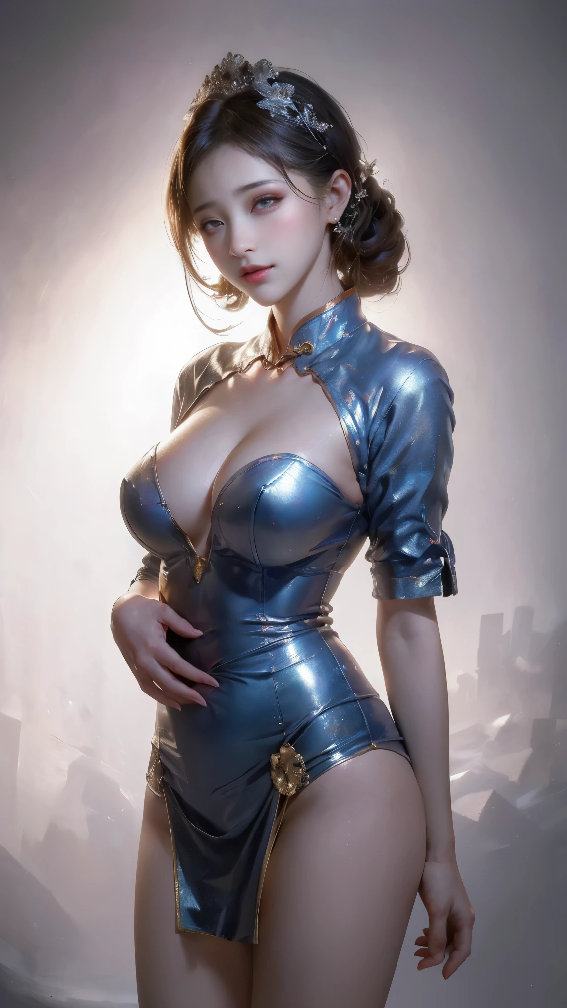 masterpiece,(best quality:1.3),ultra high res,raw photo,detailed skin,beautiful lighting,(realistic, photo-realistic:1.4),1girl,qipao,