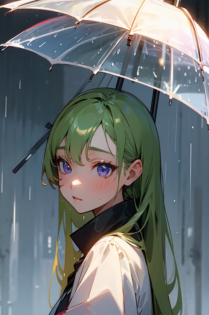 female、rain、Get wet