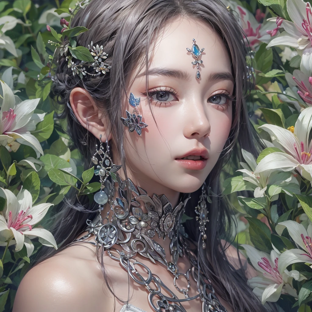 that&#39;that&#39;that&#39;that&#39;that&#39;it&#39;s raining, c that、Hair flow、 ((highest qualthaty、masterpiece、8K、Best image qualthaty、Ultra-high resolution、Award-winning works)、(Accurate anatomy:1.1)、(Look at me and smile:1.1)、Shining fair skin wthath Ultra-high resolution、The most detailed face、Ultra-high resolution detailed face、Ultra-high resolutionの髪の毛、(Ultra-high resolutionの煌めく瞳:1.1)、Beautiful face drawn in every detail、ancient gothic costume , Chest to chest, tattoo, Surrounded by lilies