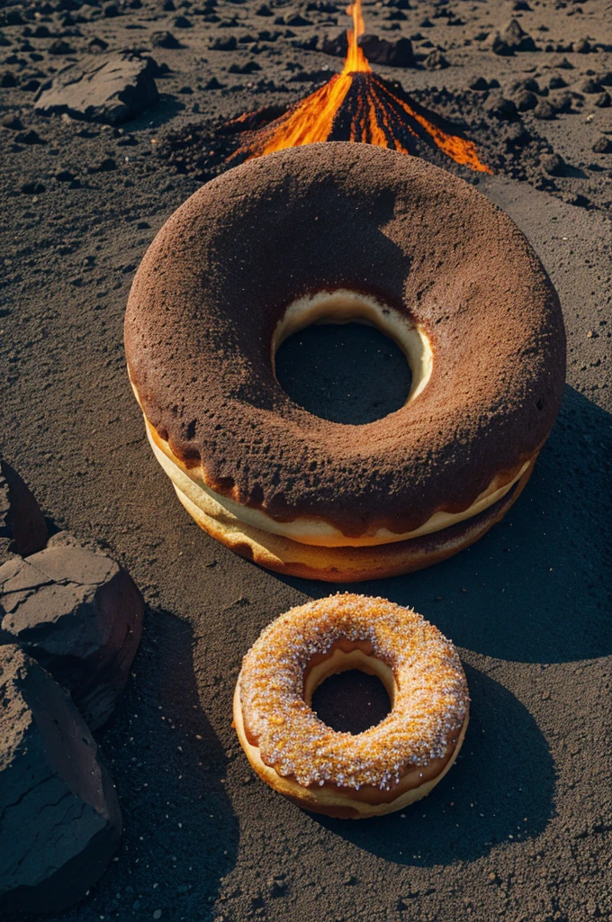 Volcano but it's donut shaped.