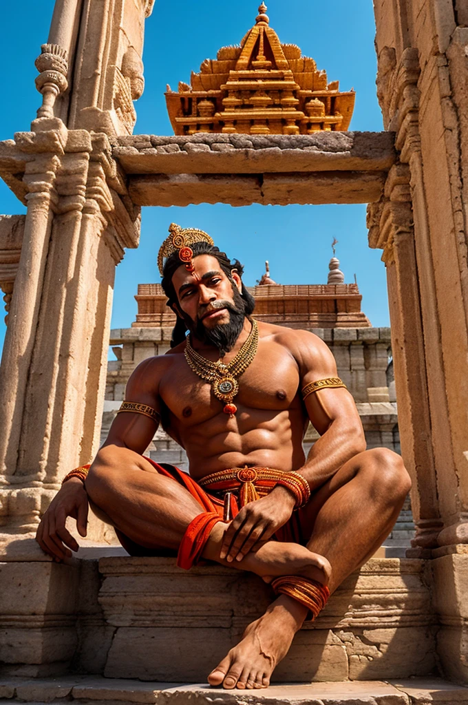 Hanuman ji sitting on top of ayodhya ram mandir
Full ram mandir visible