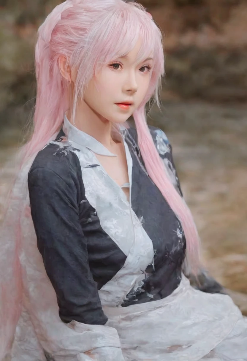 (masterpiece), (high quality), (8K resolution), (original photo), (best quality), (masterpiece:1.5), (actual:1.5), ((photo actual)), Vivid details, hyper actual,1 girl, (Lovely:1.2), fair, high quality、Delicate face, perfect face, (White hair and light pink hair:1.4), Red face, delicate eyes, (blue eyes),Colored eyes,(Big watery eyes),NSFW,, Slender figure, looking at the audience, Keep your mouth shut, real skin, shiny skin, Mid-chest, ((Uniforms)), sitting, floor,
