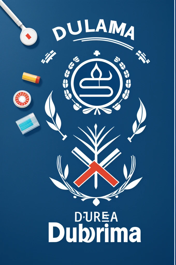Logo Name DEBURA with medicine design