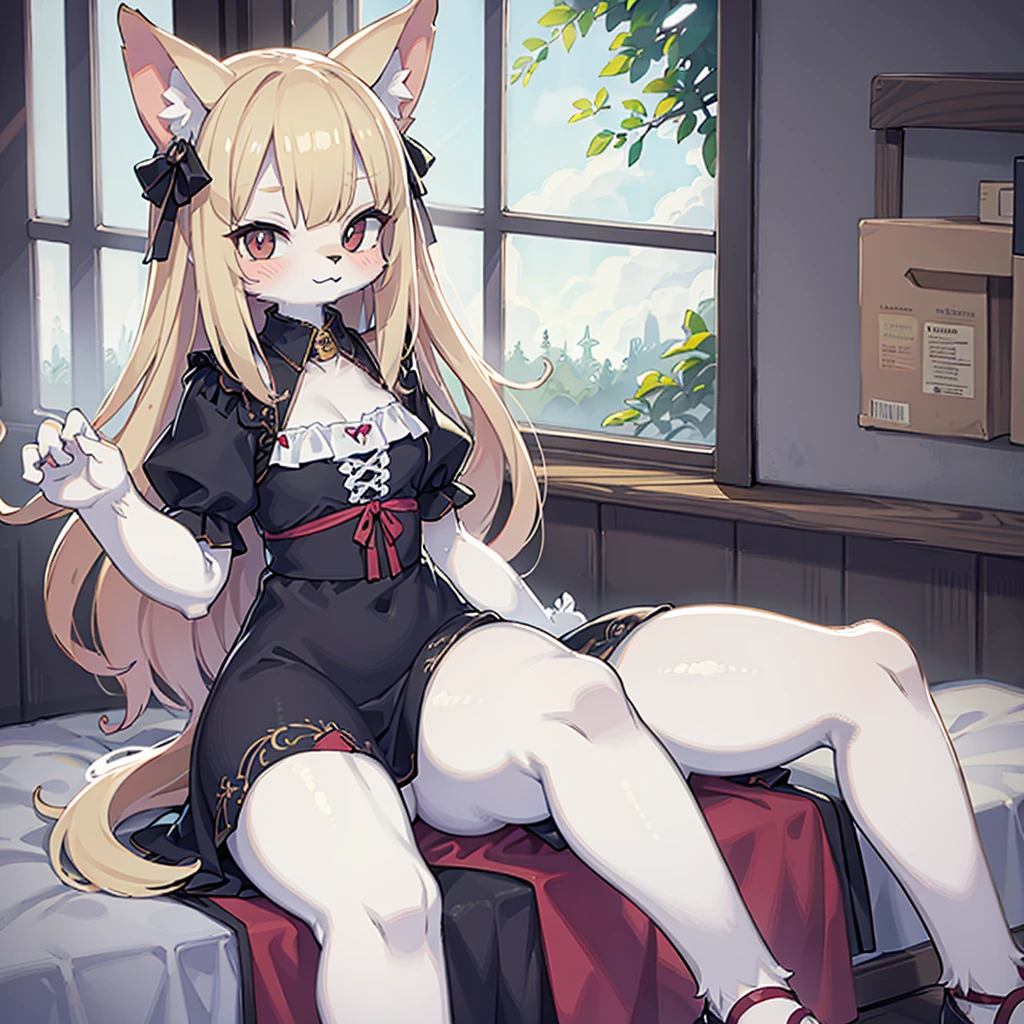 Furry, antro, girl, in a dress, masterpiece
