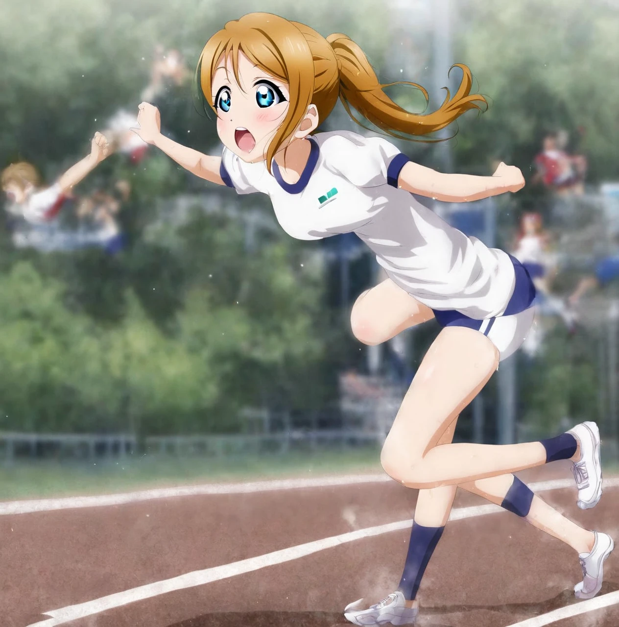 1 girl Love Live Watanabe You Gym uniform running
