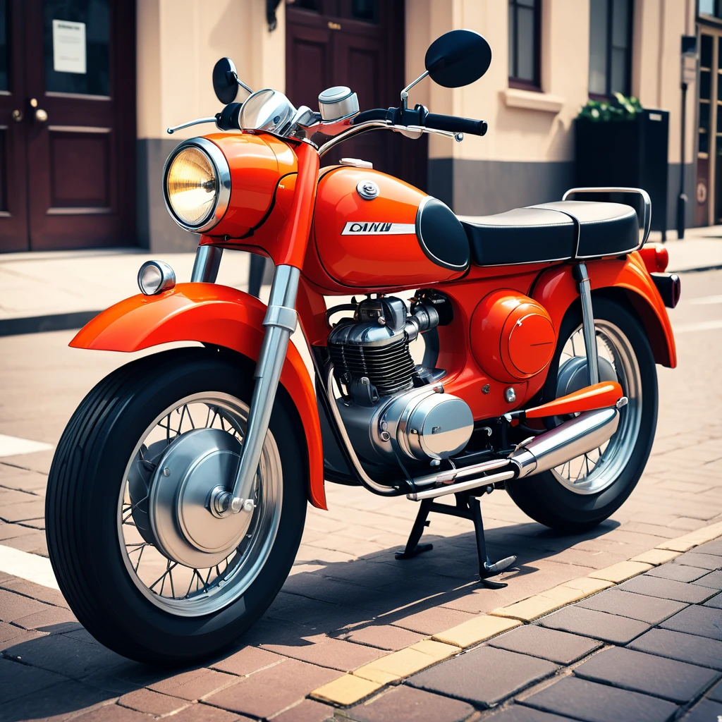 Cute future vehicle, Mopeds, Highly detailed ultra realistic vintage