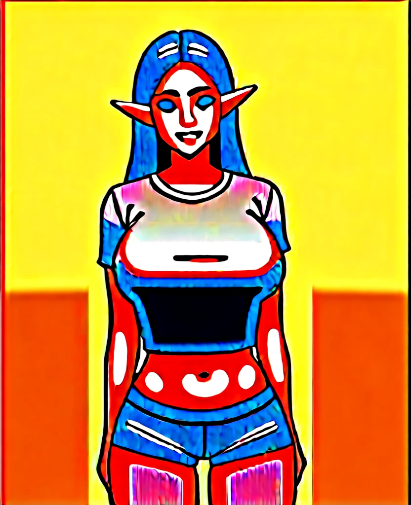 female elf, voluptuous, intricate, posh, highy detailed, magnificently detailed and accentuated big booty, wearing a wet t-shirt and denim shorts, elf  woman, digitalpainting, art station, conceptual artwork, soft, sharp focus, illustration,  Alphonse Mucha's, 32k, 