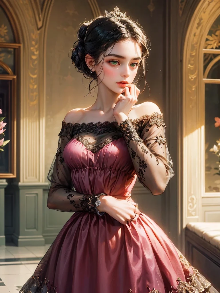Repainting the hand. The hand touches her face