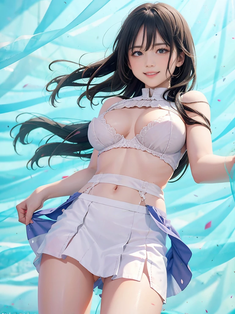 raw photo, 1girl, cute face, beautiful face, medium breast, pussy, nipple, light smile, detailed skin, simple background, Above the knee, (skirt lift:1.2), skirt lift pov, panty pull, shirt lift up, bra lift up, constricted waist, shirt_lift, skirt_lift, shiny skin, frontal face, wallpaper, emphasize the chest, blush, shy, photorealistic, depth of field, masterpiece, best quality, anatomically correct, super detail, textured skin, accurate