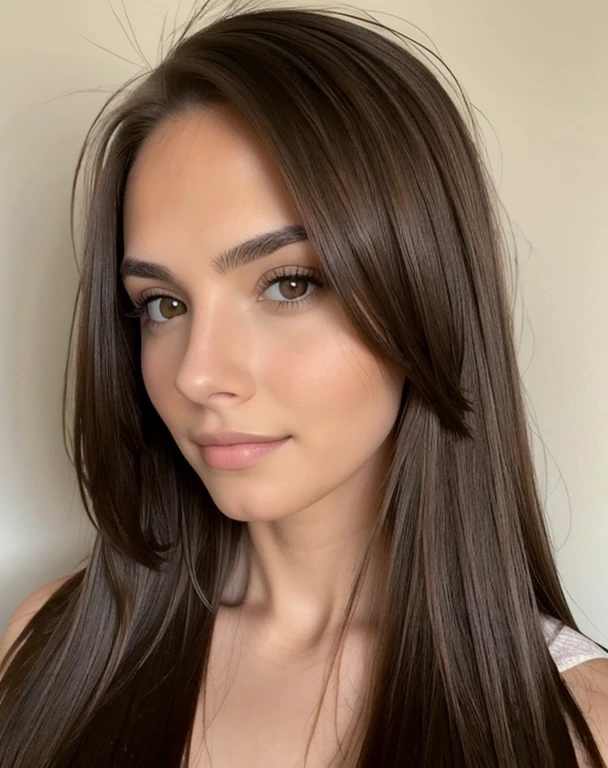Brown hair, Straight hair, Brown eyes, only the face,