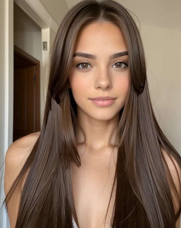 Brown hair, Straight hair, Brown eyes, only the face,
