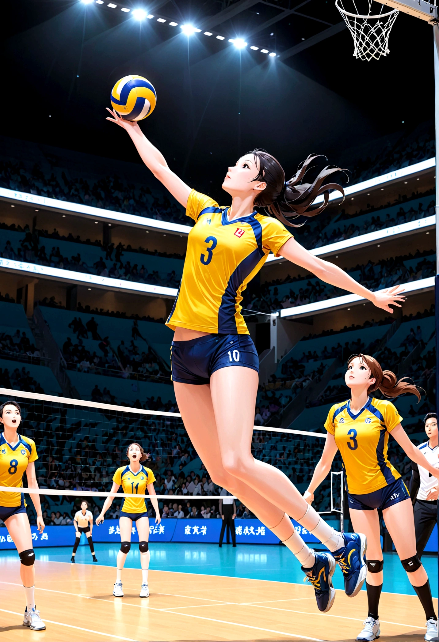 volleyball、player、During play、
