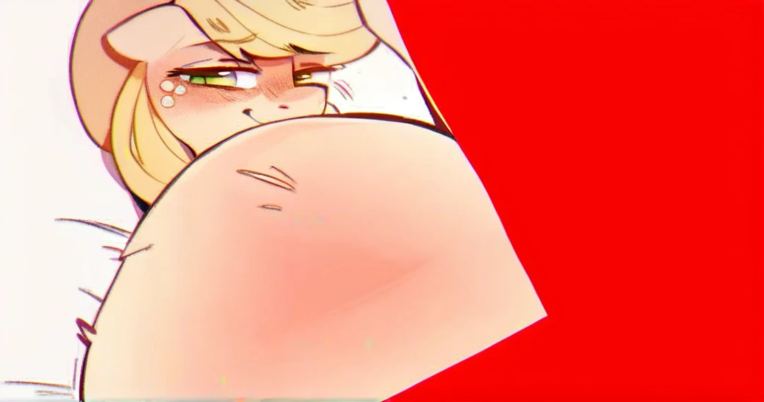 Apple jack, laying, green eyes, blonde hair, pony