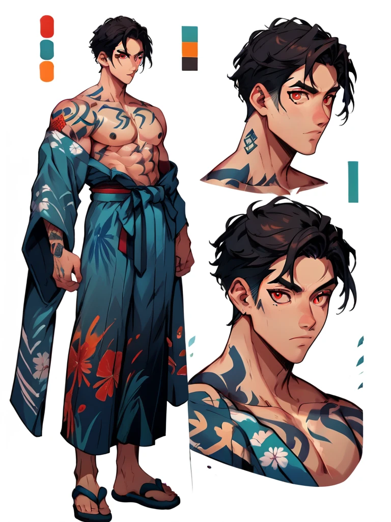 score_9, score_8_up, score_7_up, score_6_up, (CharacterSheet:1), 1boy, muscular, yakuza, topless, tattoo, yukata, red eyes, simple white background, dynamic pose, sexy, reference sheet, (full body, from side, front:1.1), upper body, cartoon,
CharacterDesignXL