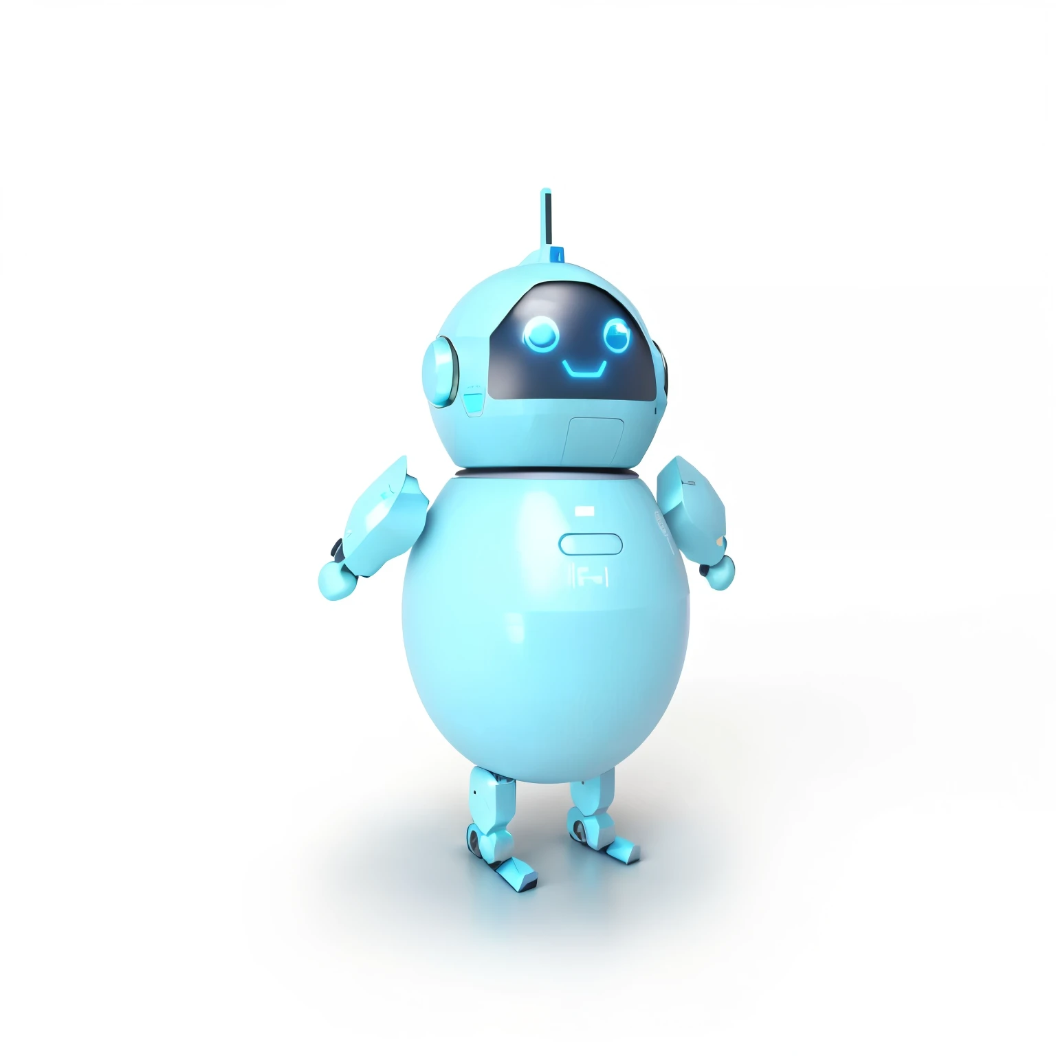 there is a blue robot that is standing up with its eyes closed, adorable friendly robot, cute robot, cute humanoid robot, friendly robot, happy robot, round robot, cute 3 d render, friendly humanoid cyber robot, concept robot, friendly humanoid robot, very cute robot zen, tintoy characterdesign robot, 3d kid robot, biped