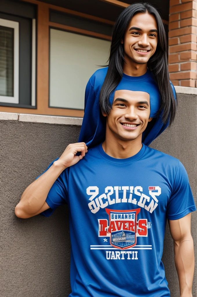 Bocchi the rock dressed in a university sports t-shirt