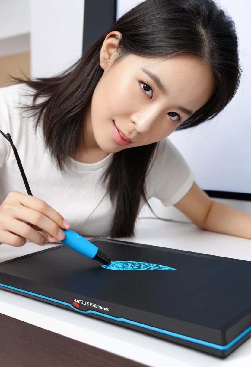 3d pen tool for digital graphics and a display palette  --s 250 --ar 16:9 --v 6.0