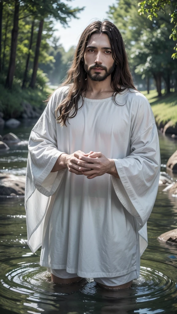 Make an image of Jesus Christ with water